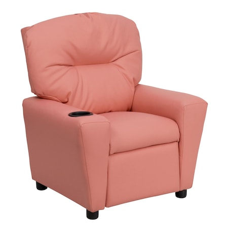 Flash Furniture Kids Recliner, 25" to 39" x 28", Upholstery Color: Pink, Weight Capacity: 90 lb. BT-7950-KID-PINK-GG